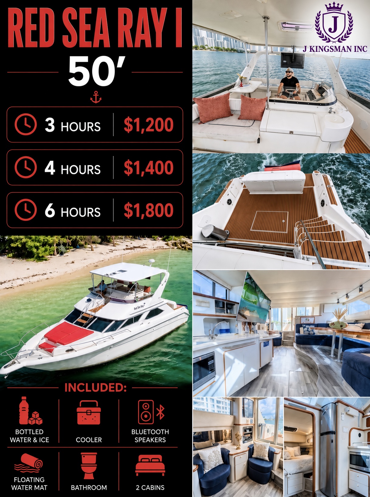 Red Sea Ray I 50ft Miami yacht charter